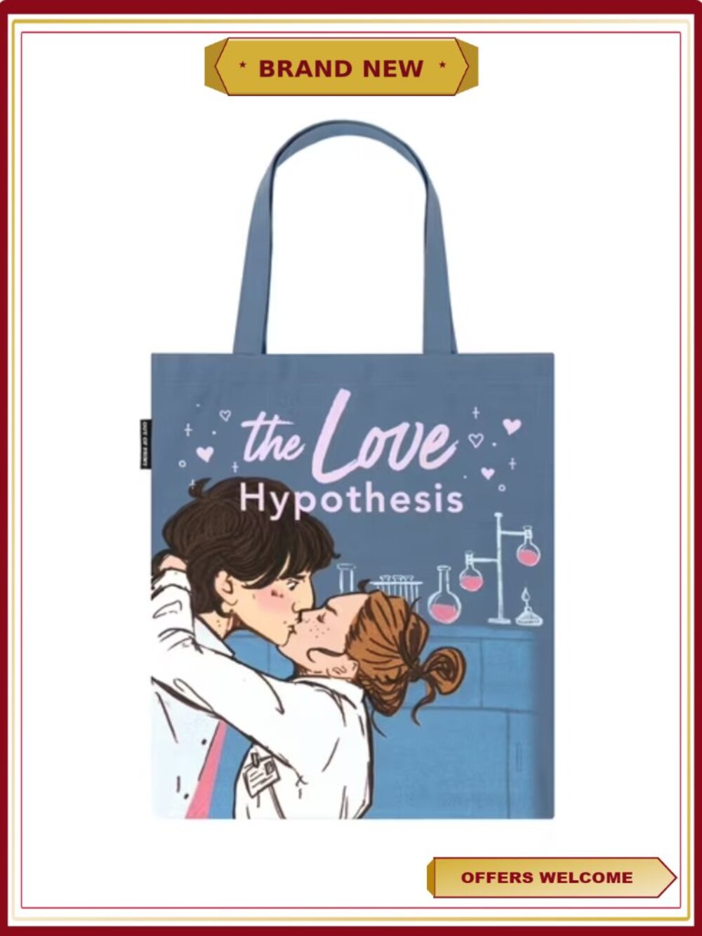 Literary Tote Bag with Book Quote, 100% Cotton Canvas, Inner Pocket